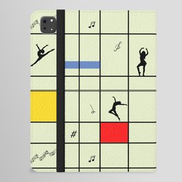 Dancing like Piet Mondrian - Composition with Red, Yellow, and Blue on the light green background iPad Folio Case