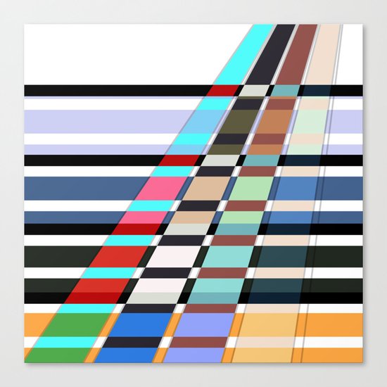 Colorful oblique lines . Abstract pattern 2 . Canvas Print