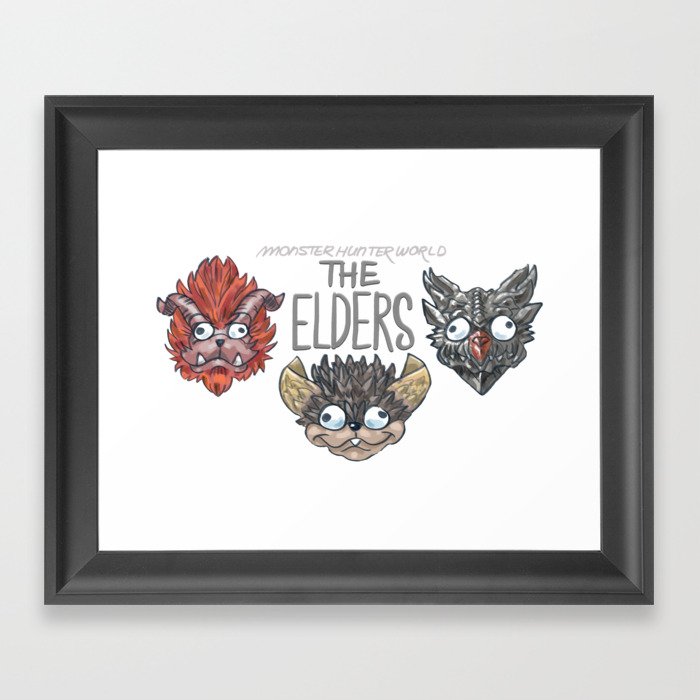 Monster Hunter World Elder Dragons Framed Art Print