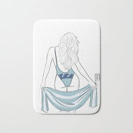 Lazio | Serie A pin up Bath Mat | Pinup, Art, Seriea, Calcio, Lazio, Digital, Illustration, Girl, Soccerart, Hotgirl 