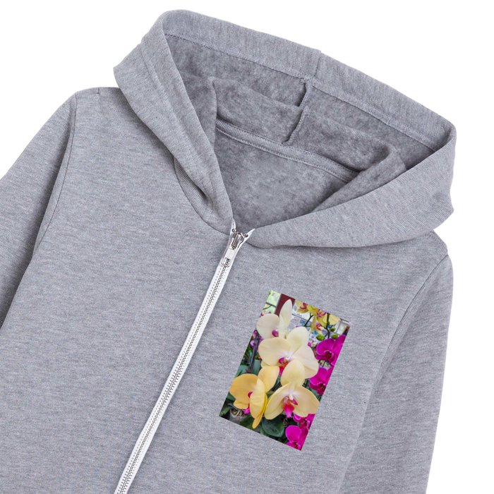 Yellow Orchids Kids Zip Hoodie