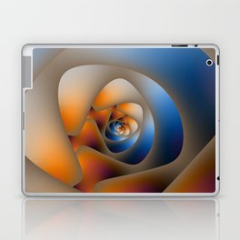Orange and Blue Spiral Labyrinth Laptop Skin