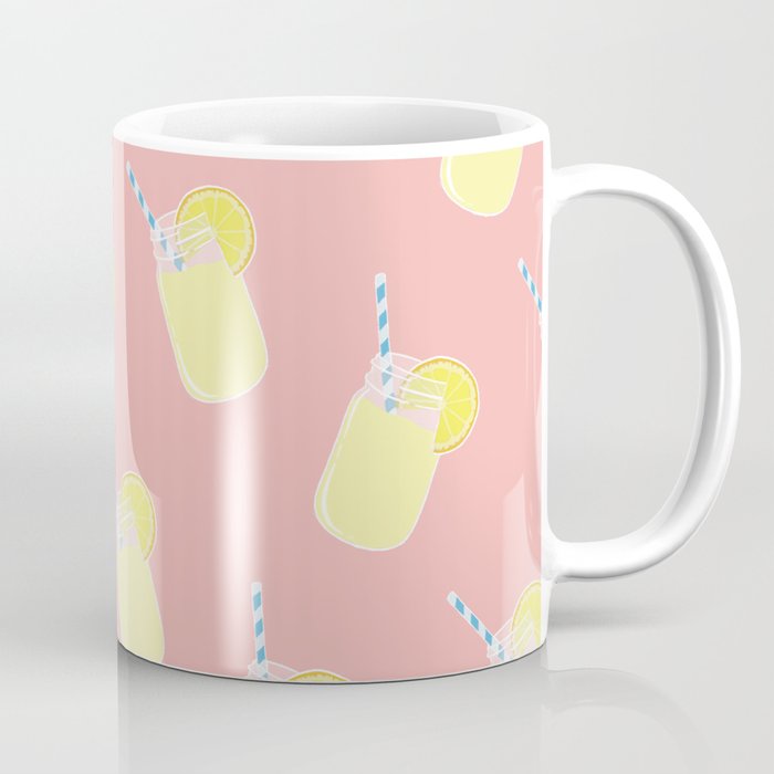 Mason Jar Lemonade Pattern Coffee Mug