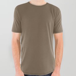 Dark Brown Solid Color Pairs PPG Fig Branches PPG1085-7 - All One Single Shade Hue Colour All Over Graphic Tee