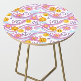 Trippy Rainbows-Psychedelic Pattern Side Table