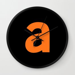 letter A (Orange & Black) Wall Clock