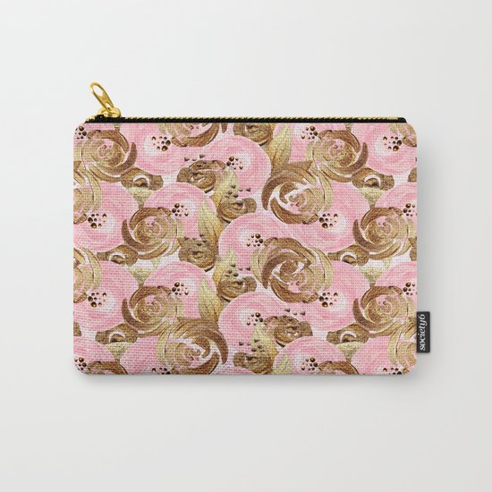 Gold Roses Carry-All Pouch