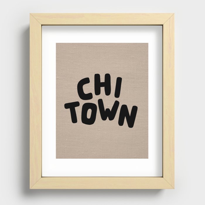 Chi Town Linen Brown Recessed Framed Print