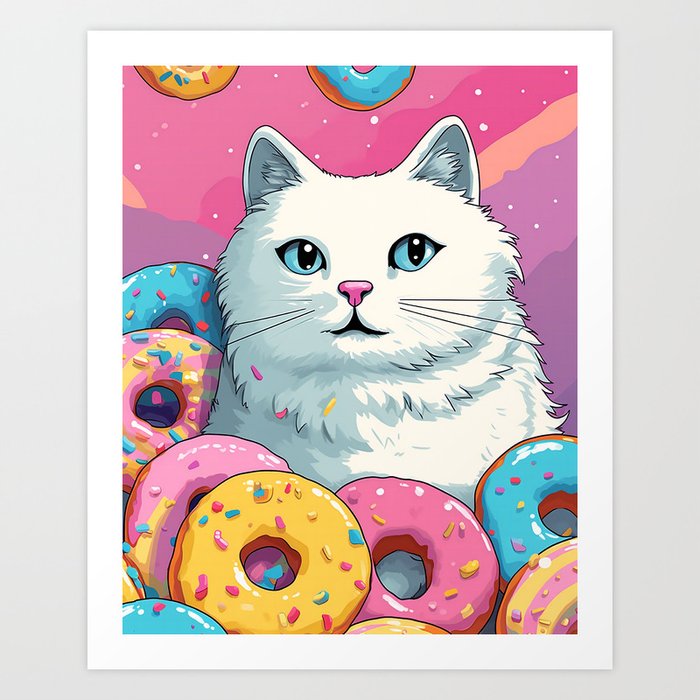 Donut Cat #1 Art Print