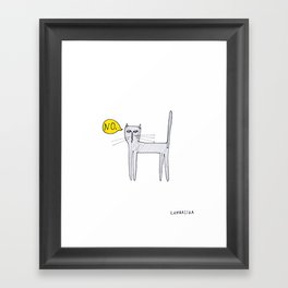 A Cat Saying No Framed Art Print