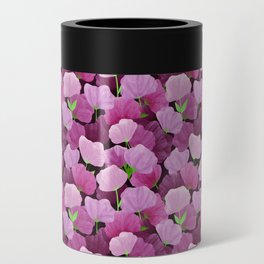 seamless pattern with stacked flowers in pink colors Can Cooler