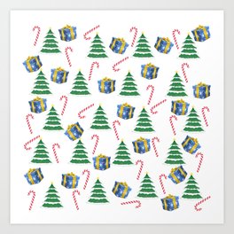 Merry Christmas Tree Candy Caine Gifts Art Print