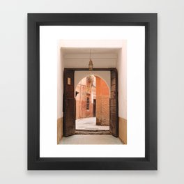 Inside the souk in Marrakech Framed Art Print