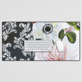 vintage flowers with dahlia N.o 1 Desk Mat