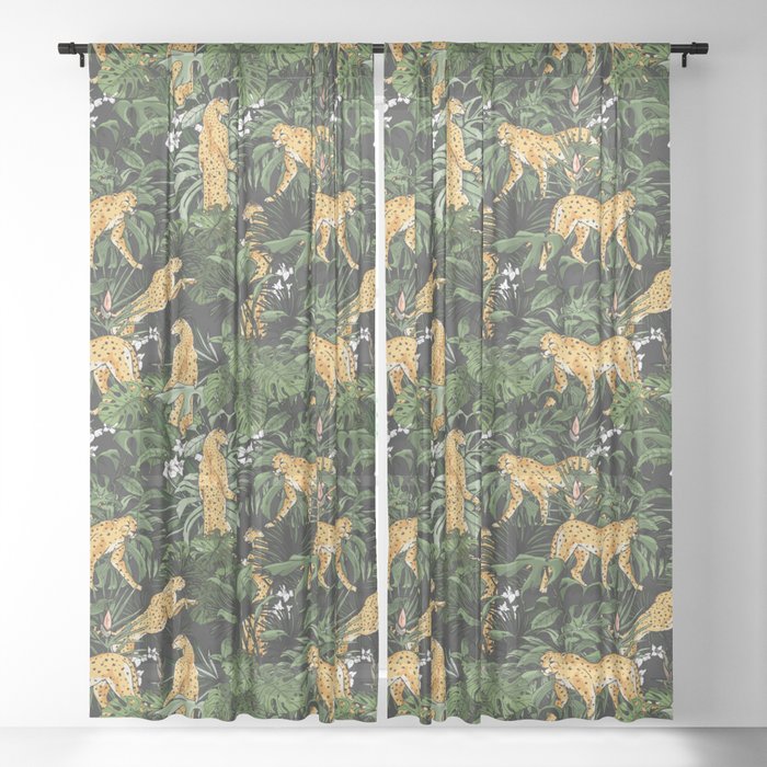 Cheetah In The Wild Jungle Sheer Curtain By Mmartabc Society6
