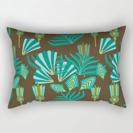 Art Deco blue and green pattern Rectangular Pillow