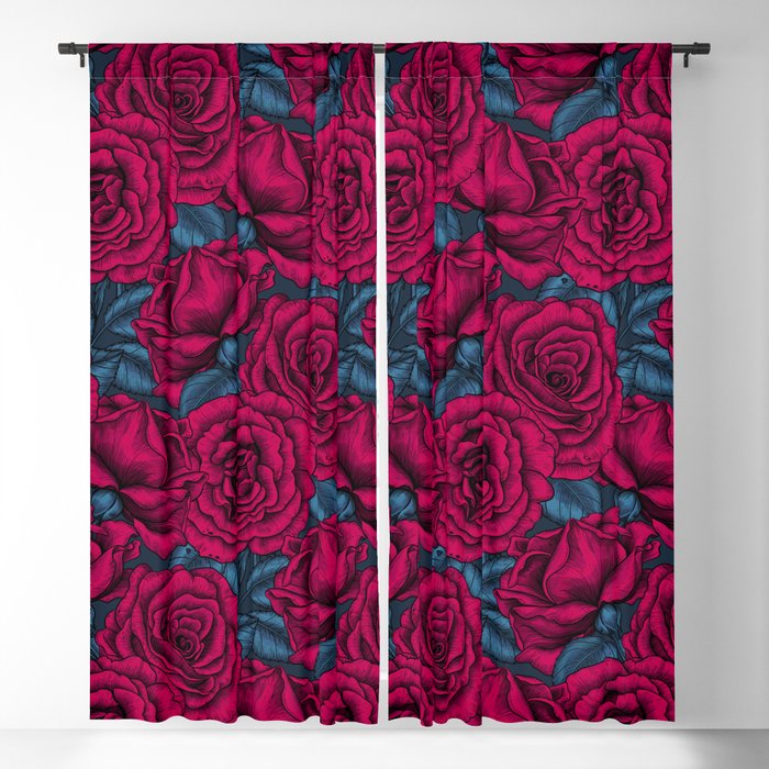 Night roses Blackout Curtain