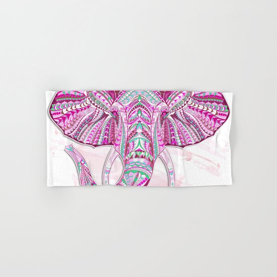 Pink Ethnic Elephant Hand & Bath Towel