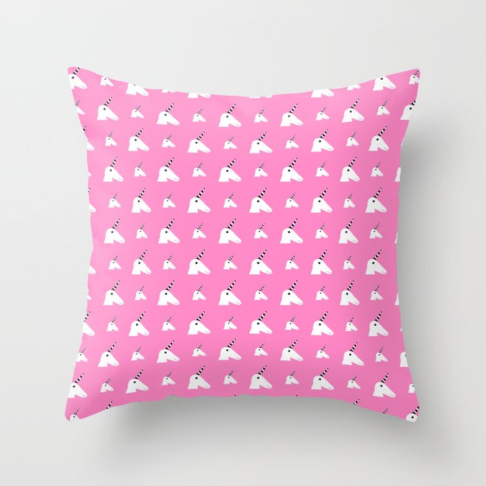 unicorn 1- pink Throw Pillow