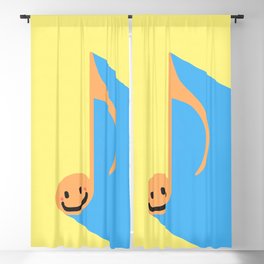 Happy smile vintage musical note 2 Blackout Curtain