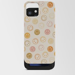 Neutral Smiley Face Pattern iPhone Card Case
