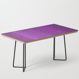 Purple Silk Metallic Damask Modern Collection Coffee Table