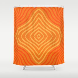 Summer Waves Tangerine Orange Diamond Shower Curtain