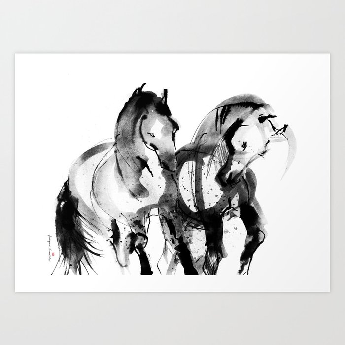 Horses (Dos Caballos) Art Print