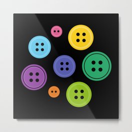 Colorful Rainbow Buttons Metal Print | Colors, Forchildren, Rainbow, Button, Round, Dolls, Colorful, Black, Artist, Buttons 
