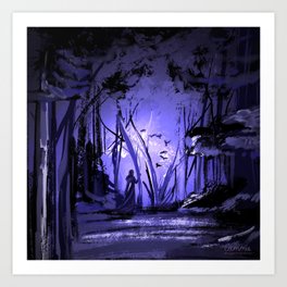 Witch Woods (violet) Art Print