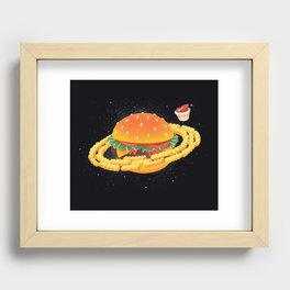 Galactic Cheeseburger & Fries Recessed Framed Print