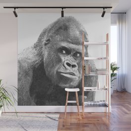 Black and White Gorilla Wall Mural