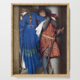 Hellelil and Hildebrand, the Meeting on the Turret Stairs" by Frederic William Burton. Serving Tray