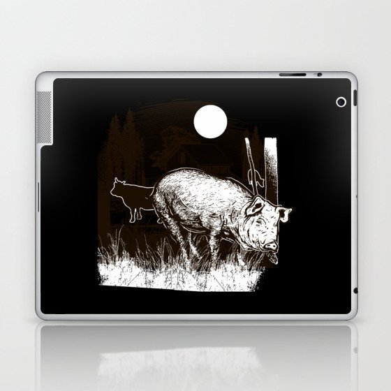 Vintage Farm Pigs Illustration Laptop & iPad Skin