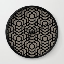 Black and Brown Tessellation Line Pattern 38 - 2022 Popular Colour Fireplace Mantel 0569 Wall Clock