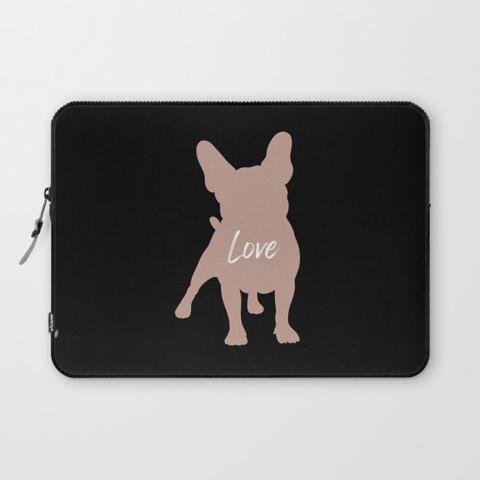 French bull dog love silhouette Laptop Sleeve