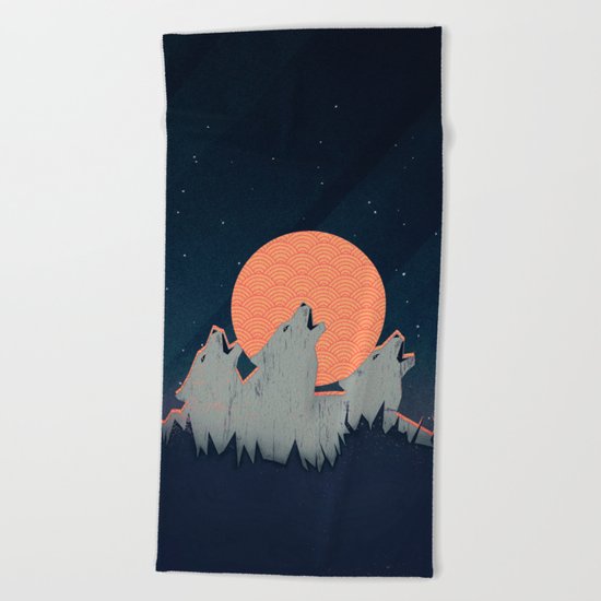 Howling Moon Beach Towel