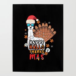 Funny Christmas Halloween Happy Thanksgiving Poster