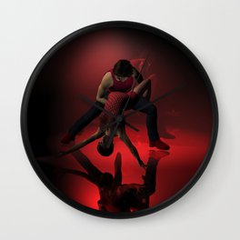 Two Jazz Dancers in Red Wall Clock