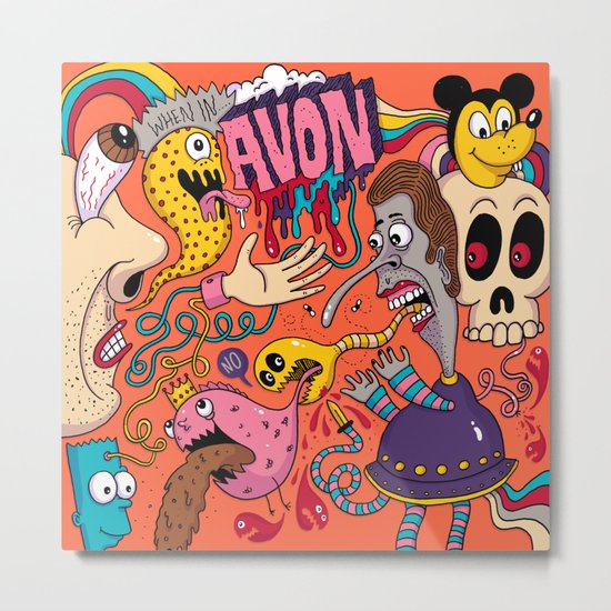 Avon Doodle Metal Print