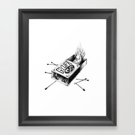 Combustible Thumb Tee - clean black ink for light T-shirts Framed Art Print