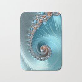 Satin Loop - Fractal Art Bath Mat | Blue, Digital, Infinity, Fibonacci, Graphicdesign, Geometric, Goldenmean, Turquoise, Teal, Aqua 