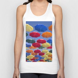 Colorful umbrellas Sunny day Blue sky  Tank Top
