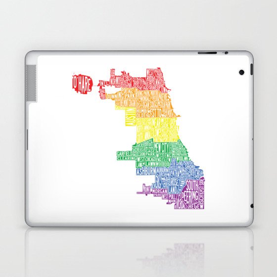 Chicago Pride Neighborhood Map Laptop & iPad Skin