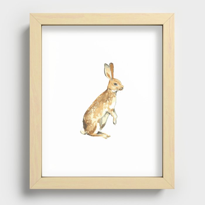 Watercolor Bunny Rabbit Recessed Framed Print