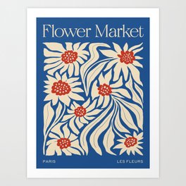 Paris: Flower Market Summer Color Series 01 Art Print