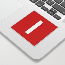 letter L (White & Red) Sticker