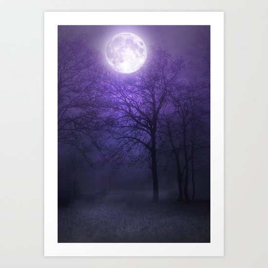 lonely moon Art Print