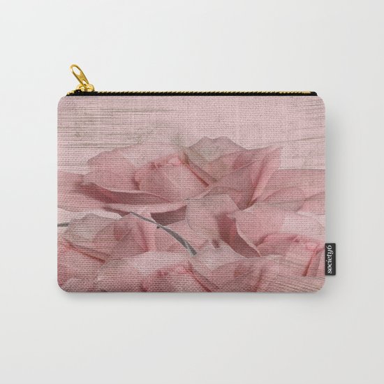 Vintage Pink On Pink Roses Carry-All Pouch