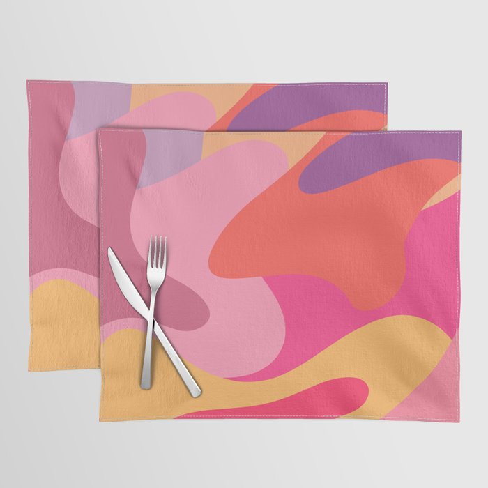 Rainbow Paint Splashes - dark reds and pink Placemat